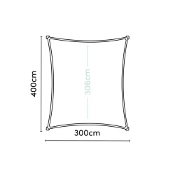 Platinum schaduwdoek Coolfit L400 x B300 cm - Zandkleurige rechthoekige schaduwdoek - HDPE 285 gr/m²