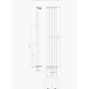Plieger Cavallino Retto Designradiator Verticaal Enkel Middenaansluiting 1800x298mm 614w Mat Wit