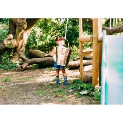 Plum Speeltoestel Treehouse Hout Discovery Woodland Naturel Met Groenex Glijbaan