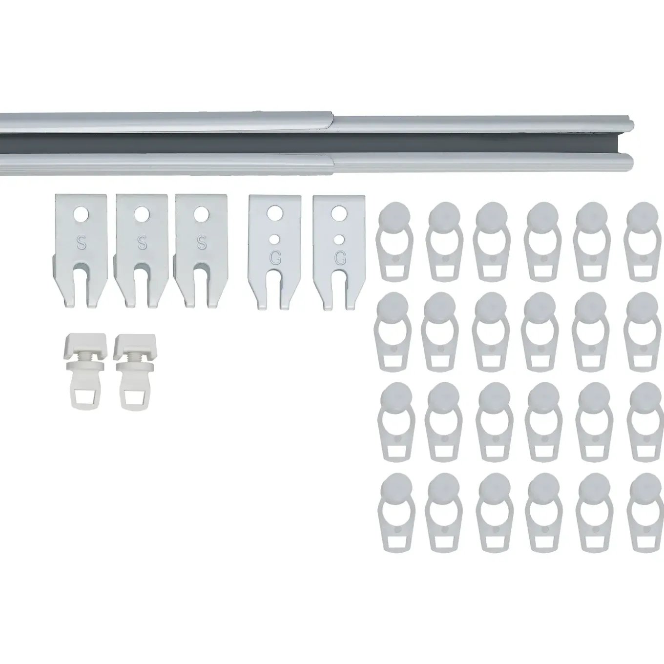 Plus uitschuifbare gordijnrailswit 110-200 cm