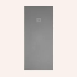 Poalgi - Douchebak Extra Plat Antislip - Serie Hos's - Cement - 100x180 Cm - Textuur Leisteen