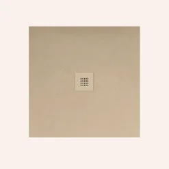 Poalgi - Douchebak Extra Plat Antislip - Serie Hos's - Beige - 80x80 Cm - Textuur Leisteen