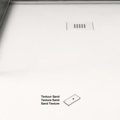 Poalgi - Douchebak Extra Plat Antislip - Serie Arena - Wit - 90x160 Cm - Textuur Sable