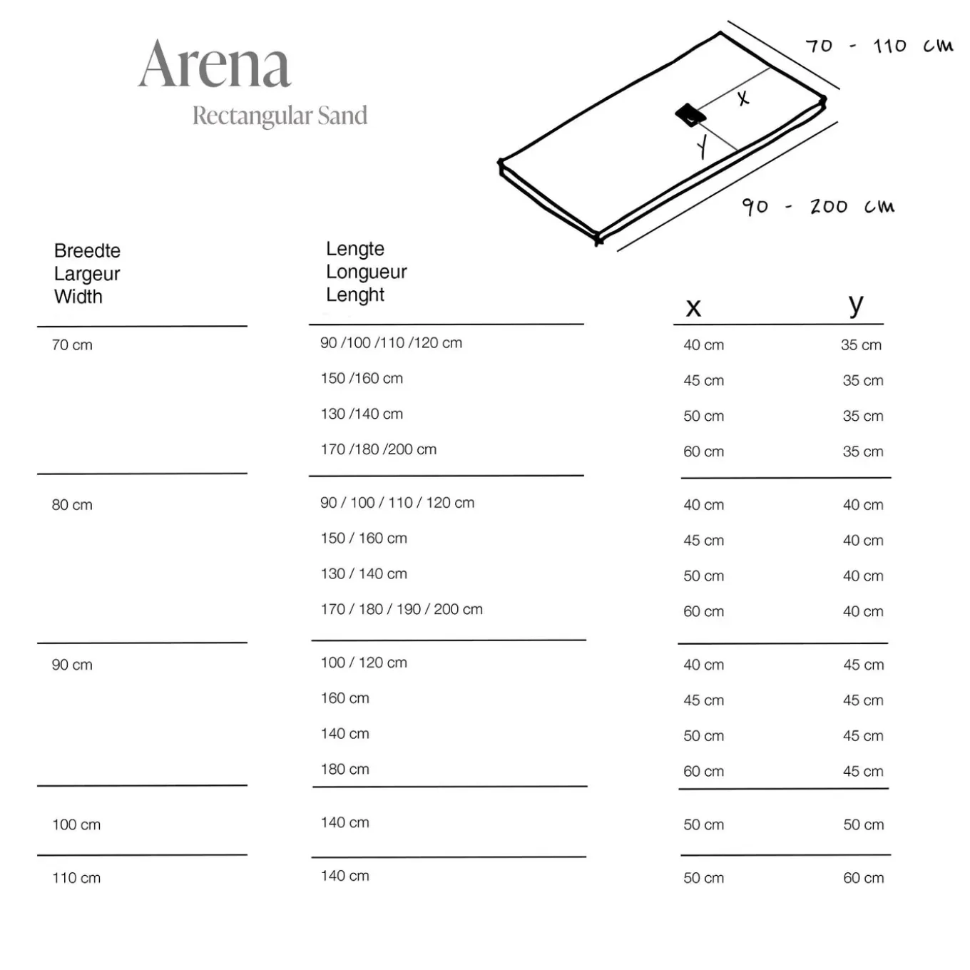 Poalgi - Douchebak Extra Plat Antislip - Serie Arena - Wit - 90x160 Cm - Textuur Sable