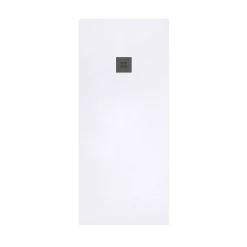 POALGI - Douchebak Extra Plat Antislip - Serie Hos's - Wit - 80x110 Cm - Zwart Rooster