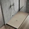POALGI - Douchebak Extra Plat Antislip - Serie Hos's - Beige - 80x180 Cm - Textuur Leisteen