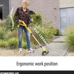Powerplus Elektrische Telescopische Onkruidverwijderaar Met Nylon & Staal Borstel, Tuingereedschap