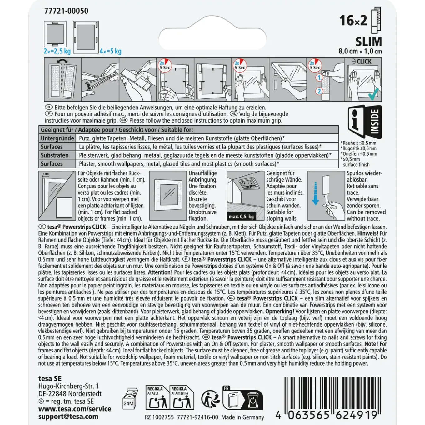 Powerstrips Click 16x2 Slim