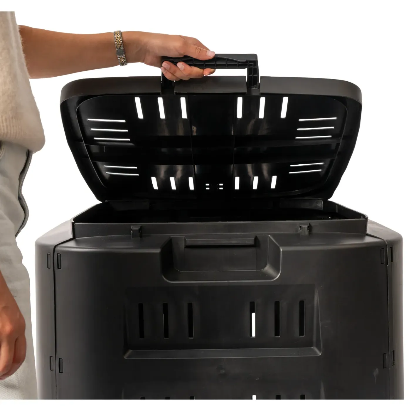 Practo tuincomposter PCP220N kunststof met schuif, 220L