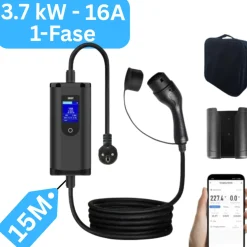 Premium 3.7 Kw Mobiele Thuislader Elektrische Auto Type 2 Met Mobiele App | 15 Meter
