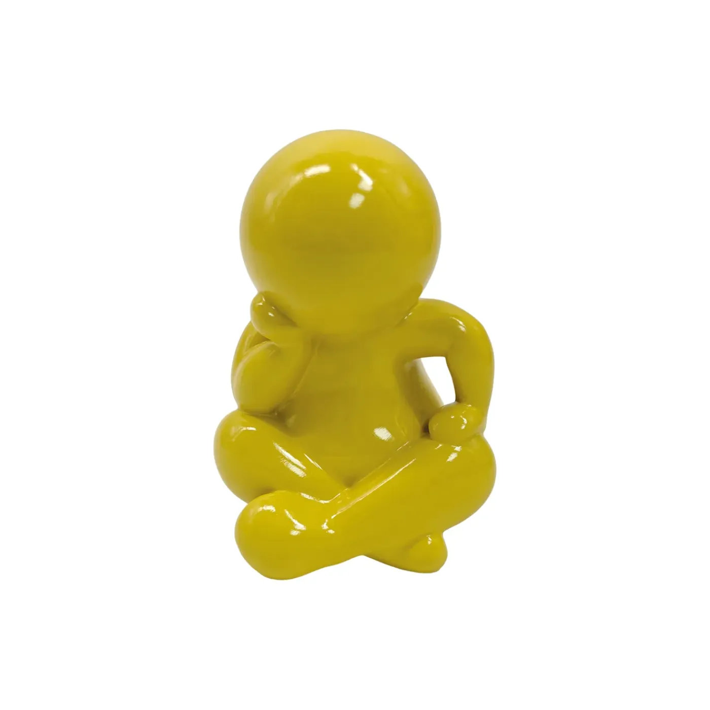 Present Time - Beeld Amigo Sitting Medium - Geel - 11,3x10,2x16,3 Cm