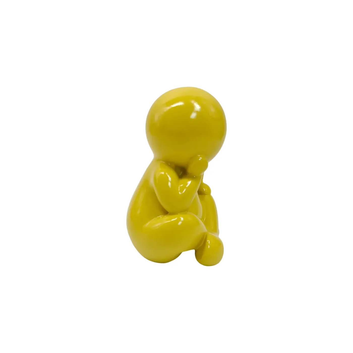 Present Time - Beeld Amigo Sitting Medium - Geel - 11,3x10,2x16,3 Cm