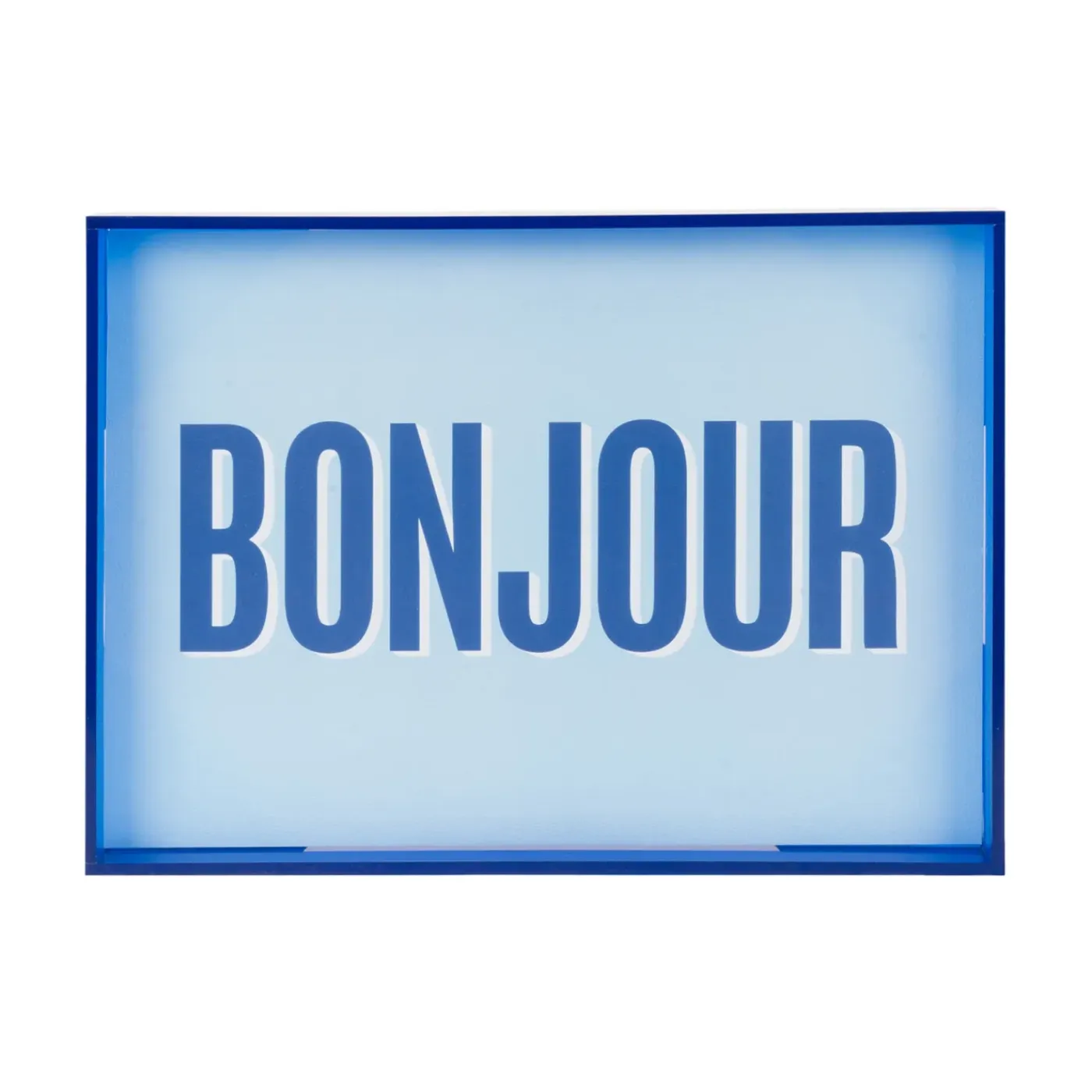 Present Time - Wall Art Bonjour Medium - Blauw