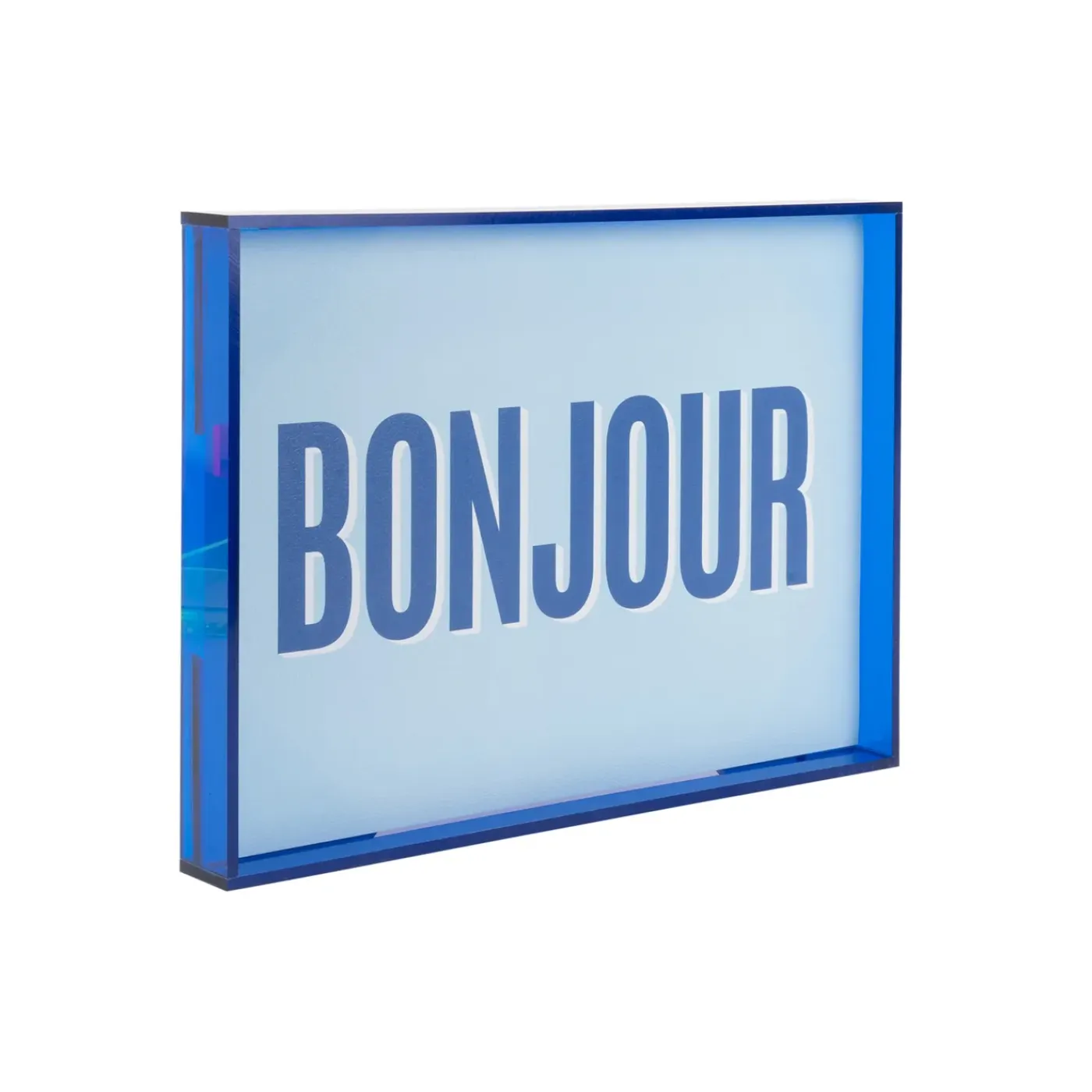 Present Time - Wall Art Bonjour Medium - Blauw