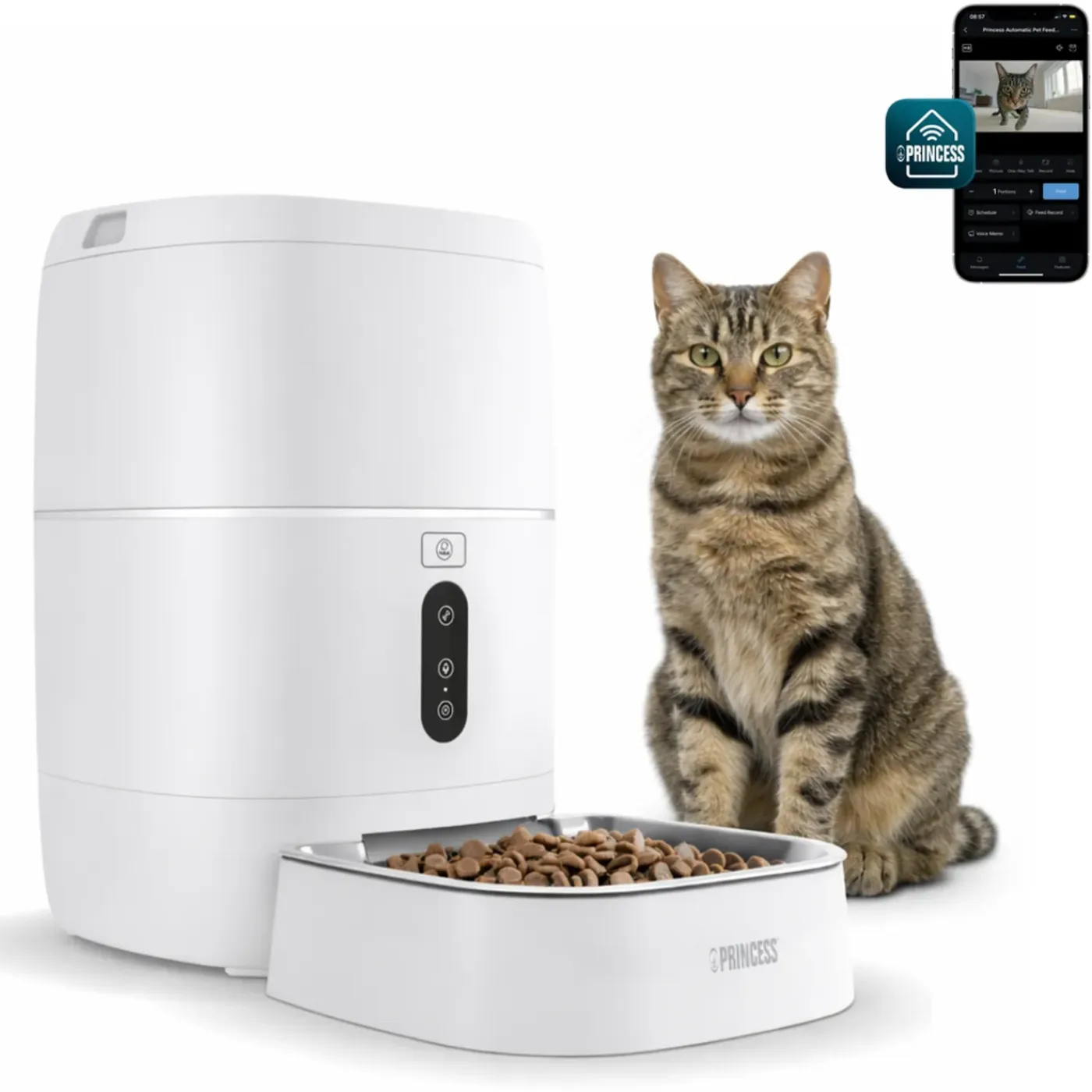 Princess - Automatische Voerbak 6L - Smart - Kat & Hond - App - RVS Kom - BPA-vrij - 610060