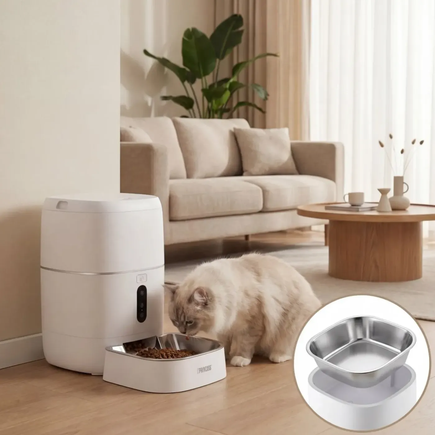 Princess - Automatische Voerbak 6L - Smart - Kat & Hond - App - RVS Kom - BPA-vrij - 610060