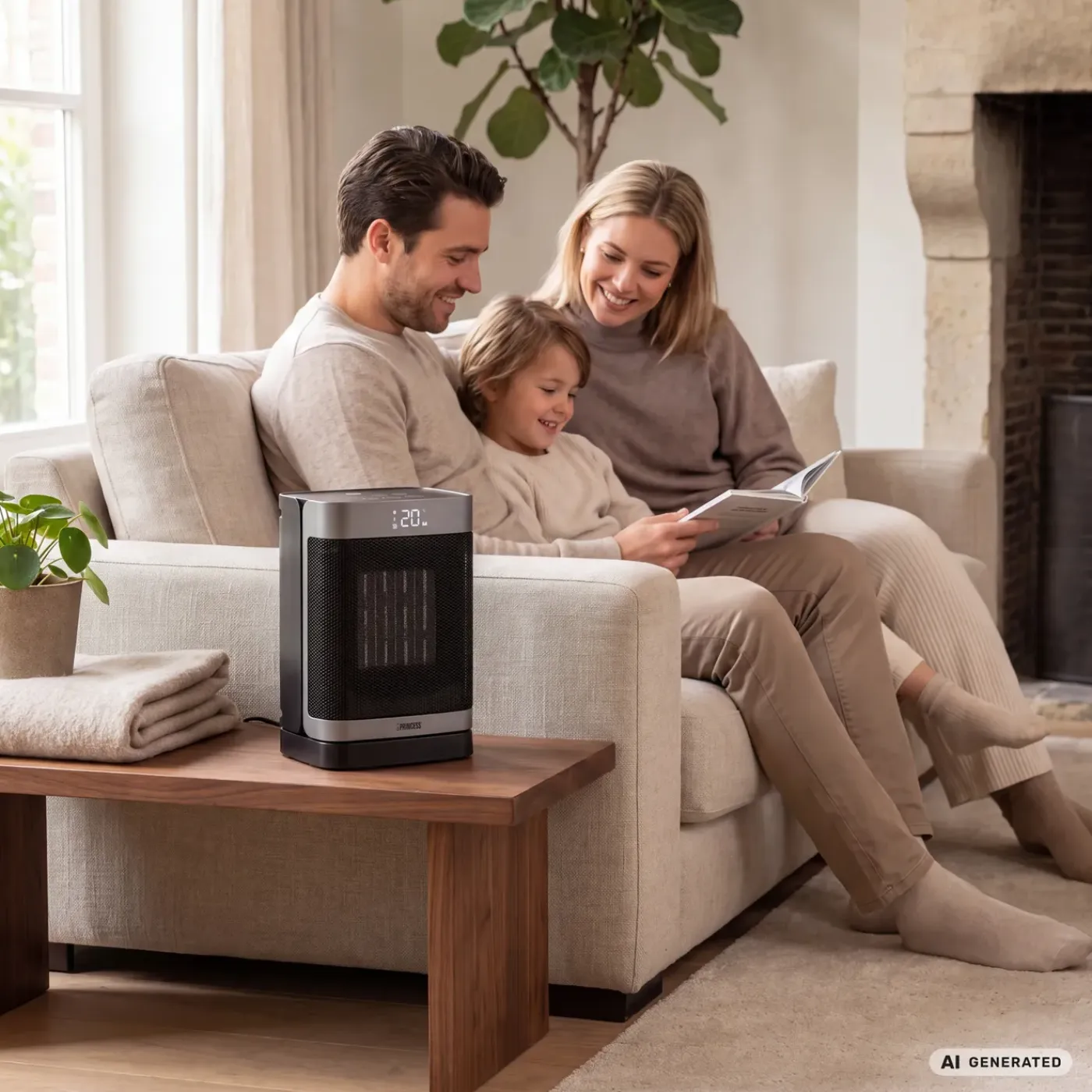 Princess 344526 - Keramische Kachel - Elektrische Verwarming - Ventilatorkachel - 1500W