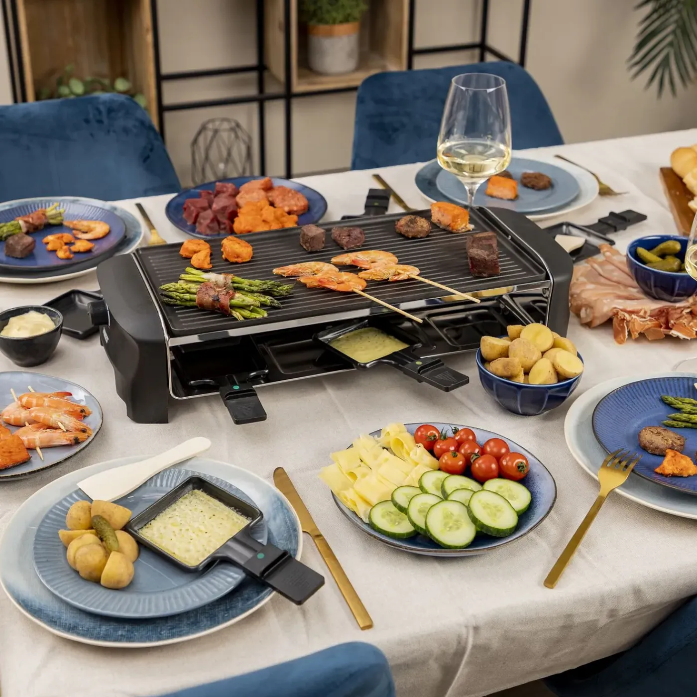 Princess 162840 Raclette Teppanyaki - Tafelgrill - 8 Personen - 1200 Watt