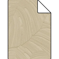 Origin Wallcoverings Proefstaal Behang Tropische Bladeren Taupe - 26.5 X 21 Cm - 348024-s