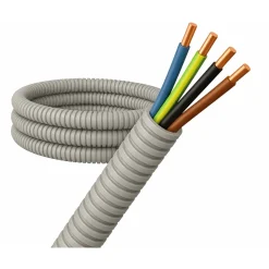 Profile Voorbedrade Flexibele Buis 16 Mm 50 M Grijs Met Vd Draad Voor Inbouw Binnen