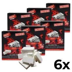 PROF XL Aanmaakblokjes - Wit - 6 Doosjes - 108 Stuks