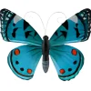 Pro Garden Wanddecoratie Vlinder - Aqua - 34 X 28cm - Metaal