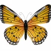 Pro Garden Wanddecoratie Vlinder - Geel - 34 X 28cm - Metaal