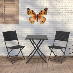 Pro Garden Wanddecoratie Vlinder - Oranje - 34 X 28cm - Metaal