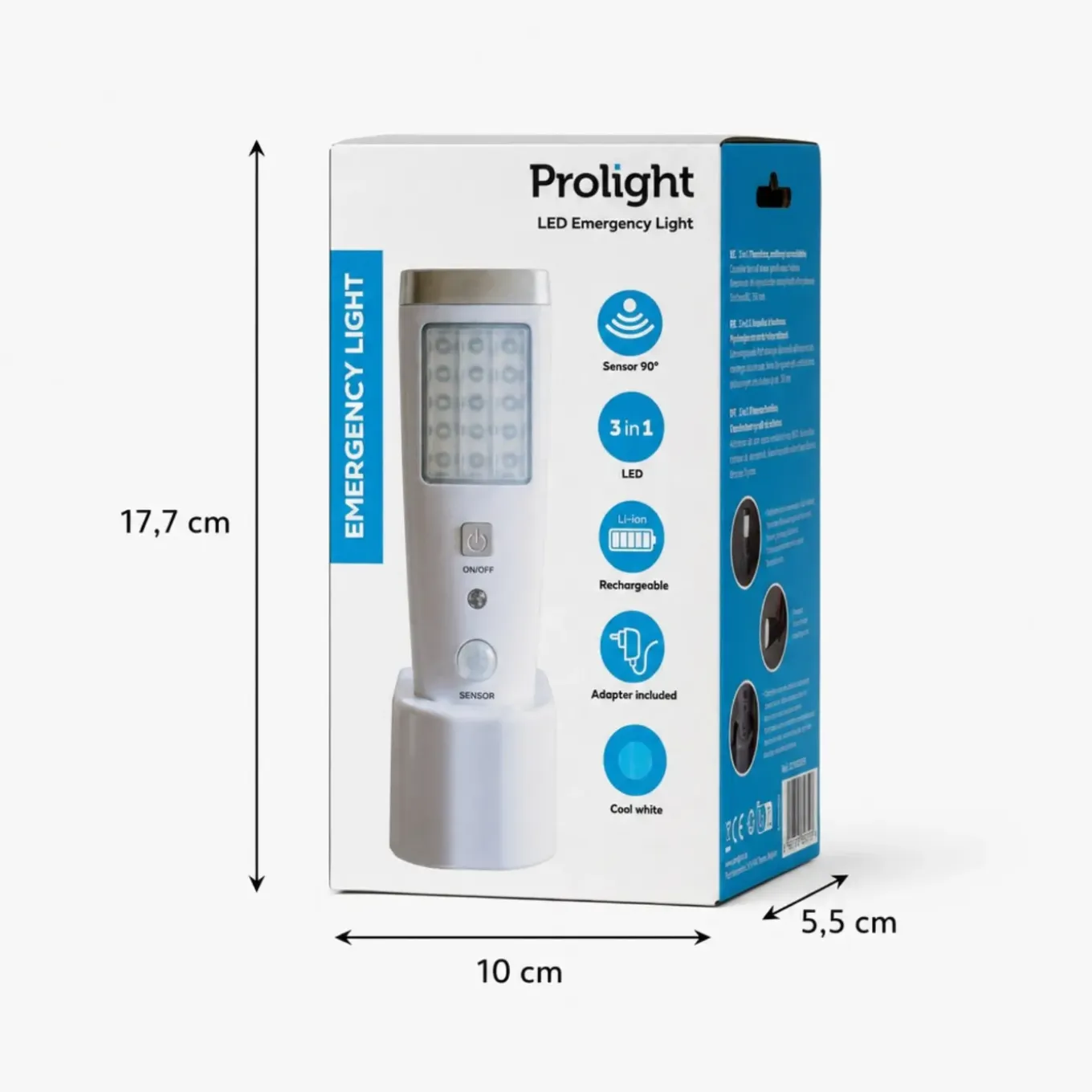 Prolight Led Noodverlichtingslamp 3-in-1 Wit Met Bewegingssensor - 3 M