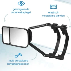 Proplus - Caravan Spiegel Duo - Zwart - 23 Cm - Voor Links En Rechts