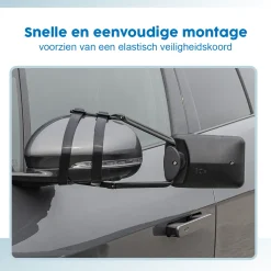 Proplus - Caravan Spiegel Duo - Zwart - 23 Cm - Voor Links En Rechts