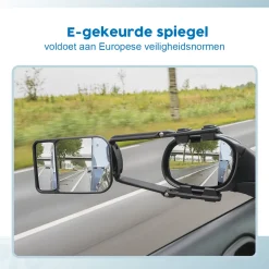 Proplus - Caravan Spiegel Duo - Zwart - 23 Cm - Voor Links En Rechts
