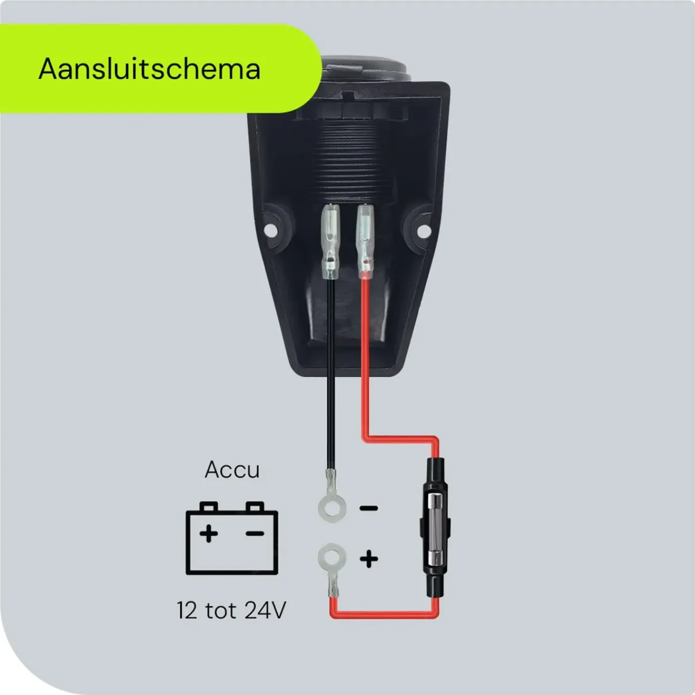 ProRide - Usb Autolader - 2 Poorten - Qc3.0 18w - Voltmeter - Schakelaar - 12v - Ip54