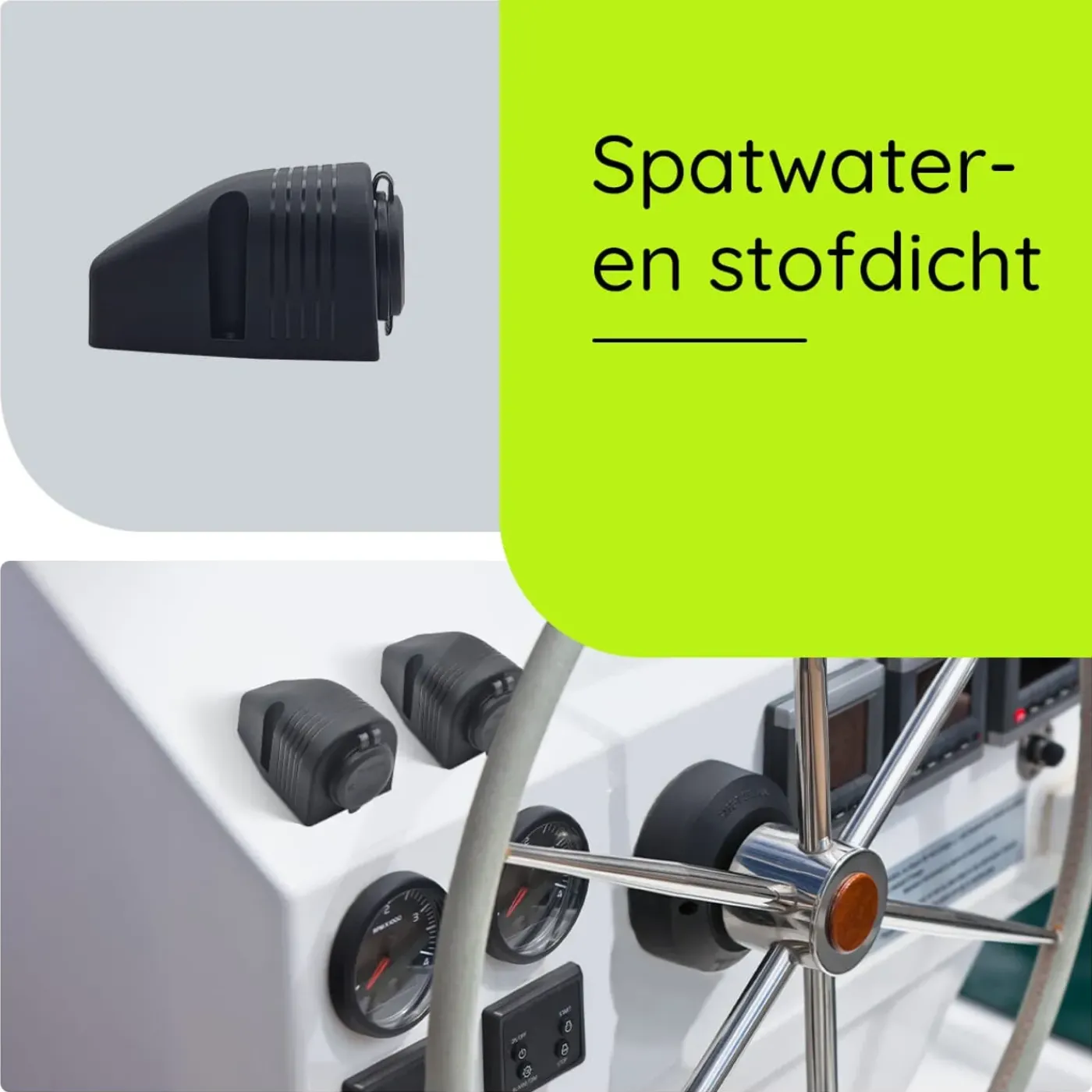 ProRide - Usb Autolader - 2 Poorten - Qc3.0 18w - Voltmeter - Schakelaar - 12v - Ip54