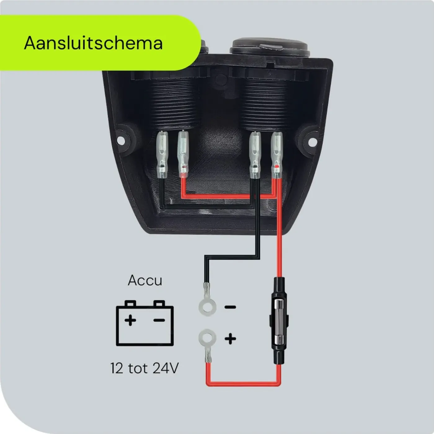 ProRide - Usb/usb-c Snellader - 2 Poorten - Qc3.0 18w - Voltmeter - Schakelaar - 12v