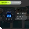 Overig Proride - Usb/usb-c Snellader - 3 Poorten - Qc3.0 18w - Voltmeter - Schakelaar - 12v