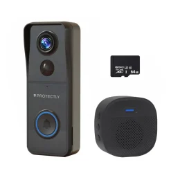 Protectly Deurbel 4k Video - Camera Draadloos - Gong - 64gb Sd