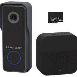 Protectly Deurbel 2k Video - Camera Draadloos - Gong - 64gb Sd