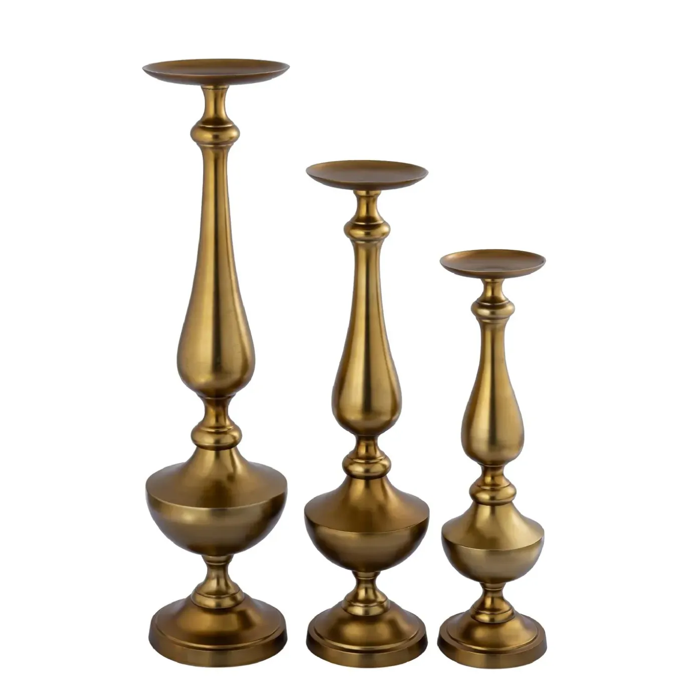 Ptmd Candlestick Centy - 21x21x85 Cm - Aluminium - Brass