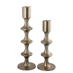Ptmd Candlestick Taika - 31x31x92 Cm - Aluminium - Gold
