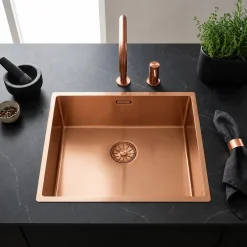 Pure.Sink Comfort Pvd Rosé Koper Spoelbak 50x40 Cm 10mm Radius Onderbouw, Vlakbouw En Opbouw