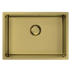 Pure.sink Comfort Speciale 35cm Korte Pvd Gouden Spoelbak 50x35 Cm Ruimte Besparende Pcm5035-60.
