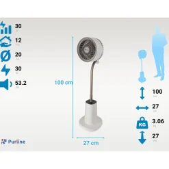 PURLINE Dc-vloerventilator Met Omgevingslicht