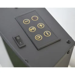 PURLINE Elektrische Haard- 2000w- Zwart Gehard Glas- Met Voet En Afstandsbediening