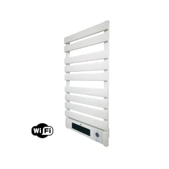 PURLINE Elektrisch Handdoekrek 1500w In Aluminium- Wit- Led-display En Wifi-bediening
