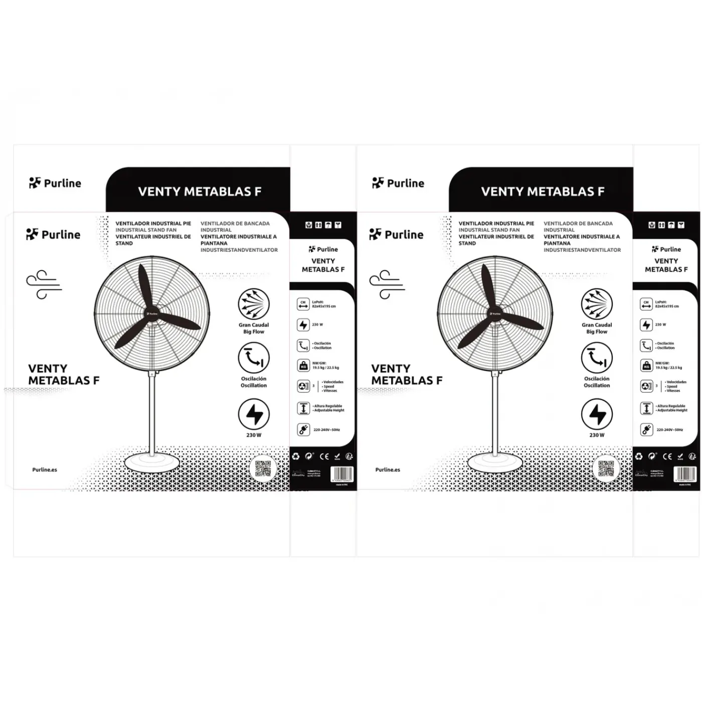 PURLINE Industriële Ventilator 230w Met Aluminium Assen