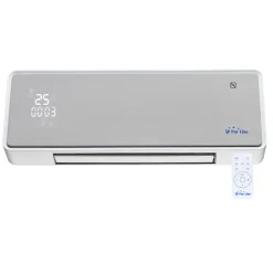 PURLINE Keramische Wandkachel 2000 W Wit Glasfront- Afstandsbediening En Timer