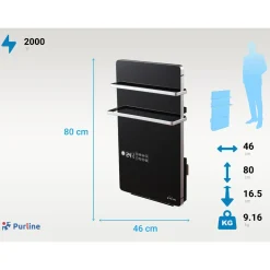 Purline 2000w Elektrisch Handdoekenrek Met Wifi Bediening