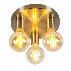 QAZQA Art Deco Plafondlamp Goud Rond - Facil 3