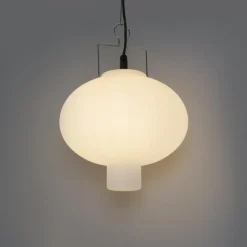 Qazqa Buiten Hanglamp Wit 35 Cm Met Stekker Ip44 - Pion